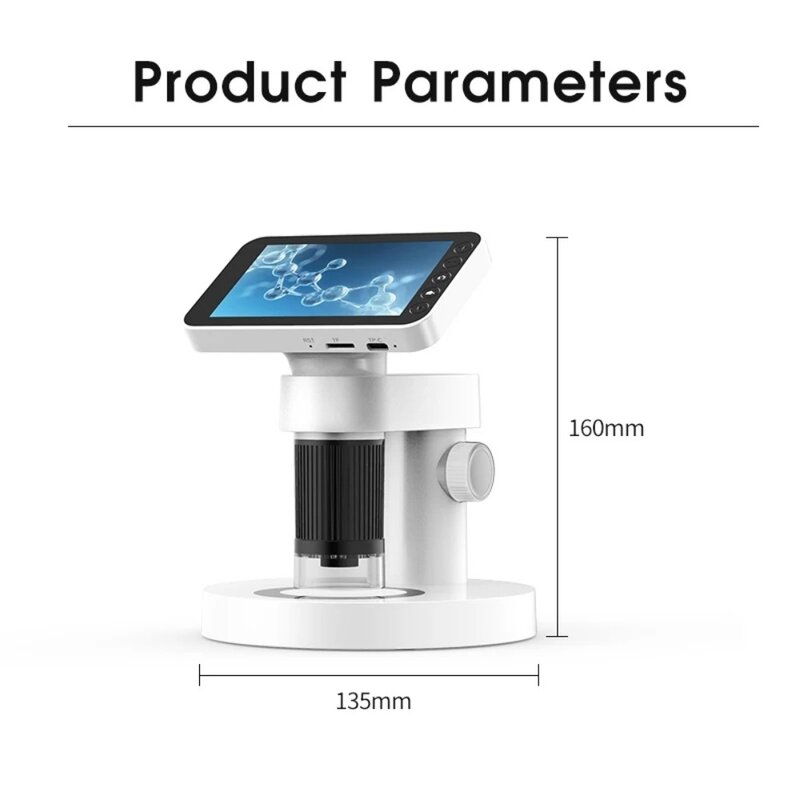 Mikroskop Anak digital 4 inci, mikroskop definisi tinggi LCD dengan layar stereo Foto video