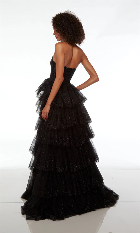 Черное кружевное платье с вышивкой Jessica, блестящее Тюлевое платье для выпускного вечера, строгие вечерние платья