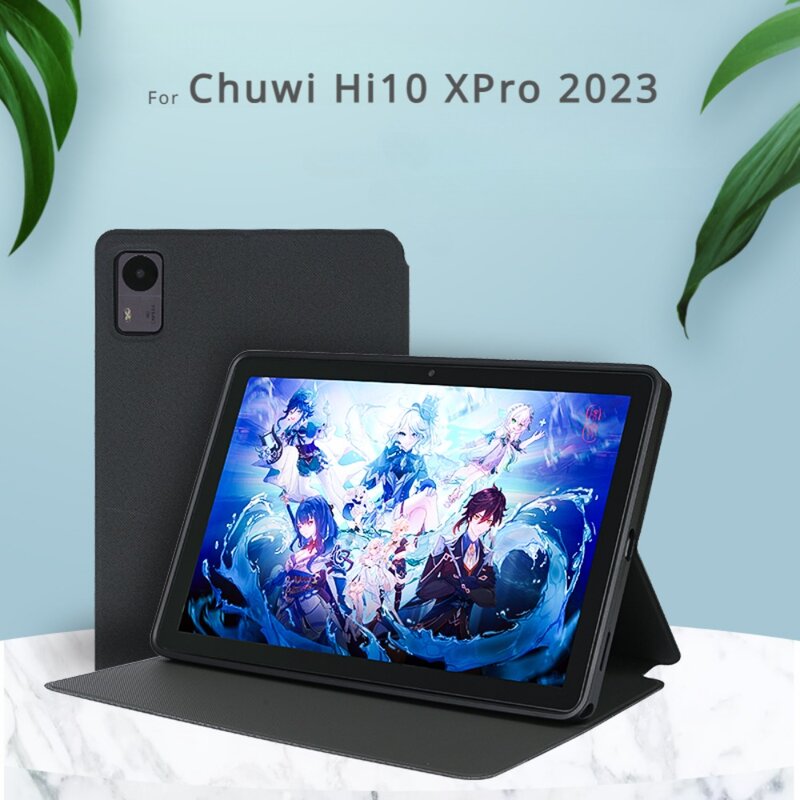 Chuwi Hi10 XPro 2023 태블릿 케이스 스마트 커버, 10.1 인치 접이식 폴리오 Pu 가죽 케이스, 자동 수면 깨우기 보호 쉘