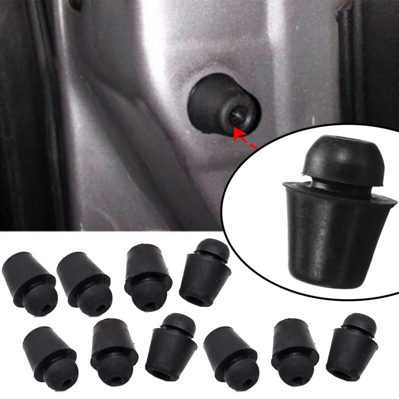 10 Uds. Almohadillas adhesivas para parachoques negra con junta amortiguadora para puerta coche