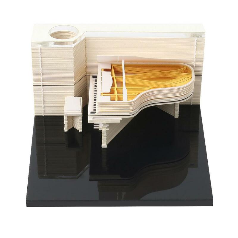 Biały fortepian Stereo Pad 3D papierowy Model świąteczny prezent urodzinowy dla dorosłych drobiazgowe wykonanie pudełko na prezenty N8K7