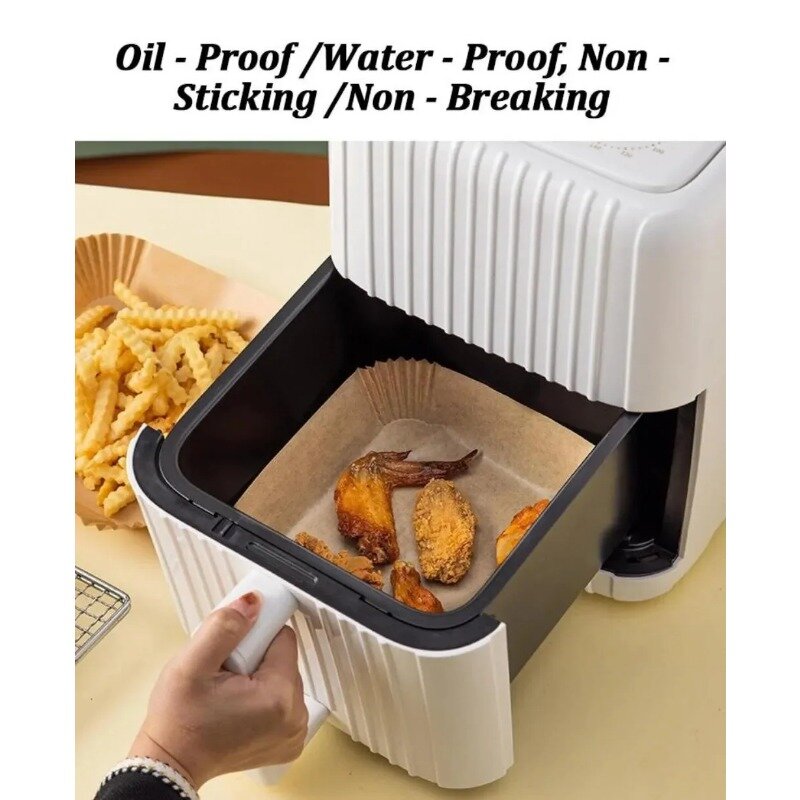 Large Paper Air Fryer Liners Greaseproof Paper Plates Baking Supplies Non-stick Baking Mats Waxed Pastry Food Grade Bakeware Bar