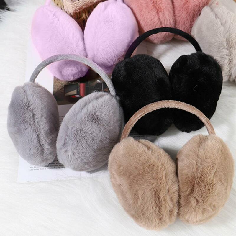 Foldable Earmuffs Korean Fashion Winter Thickened Faux Rabbit Fur Ear Covers Warmer Sweet Women Girl Cycling Ski Plush Ear Cover