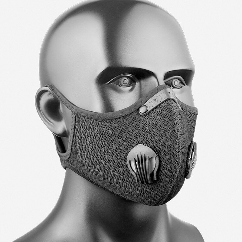 Mascarilla con filtro para ciclismo, máscara anticontaminación con válvula de respiración de carbón activado