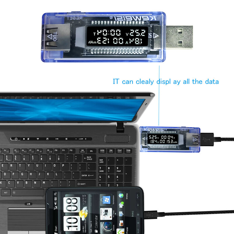 USB-тестер емкости аккумулятора, измеритель емкости и напряжения тока