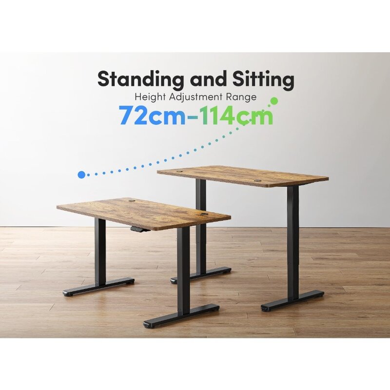 Meja berdiri listrik FEZIBO, tinggi 55x24 inci dapat disesuaikan, dudukan kantor rumah, meja komputer,