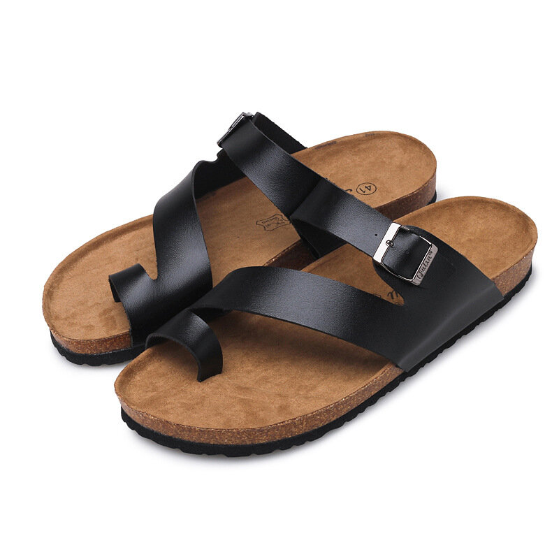Sandali in sughero per uomo e donna moda 2024 Casual Summer Slides Beach Gladiator Buckle due cinghie pantofole piatte per scarpe Dropshipping