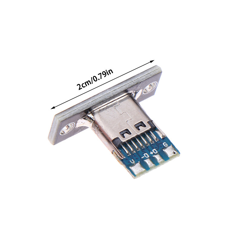 1Pc USB C konektor wanita Panel Mount Jack TYPE-C pengisian Port dari kawat Solder jenis soket