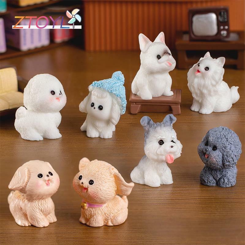 Cute Resin Mini Dog Puppy Animal Miniature Figure Home Ornament For Fairy Garden Micro Landscape Kawaii Potted Decorations