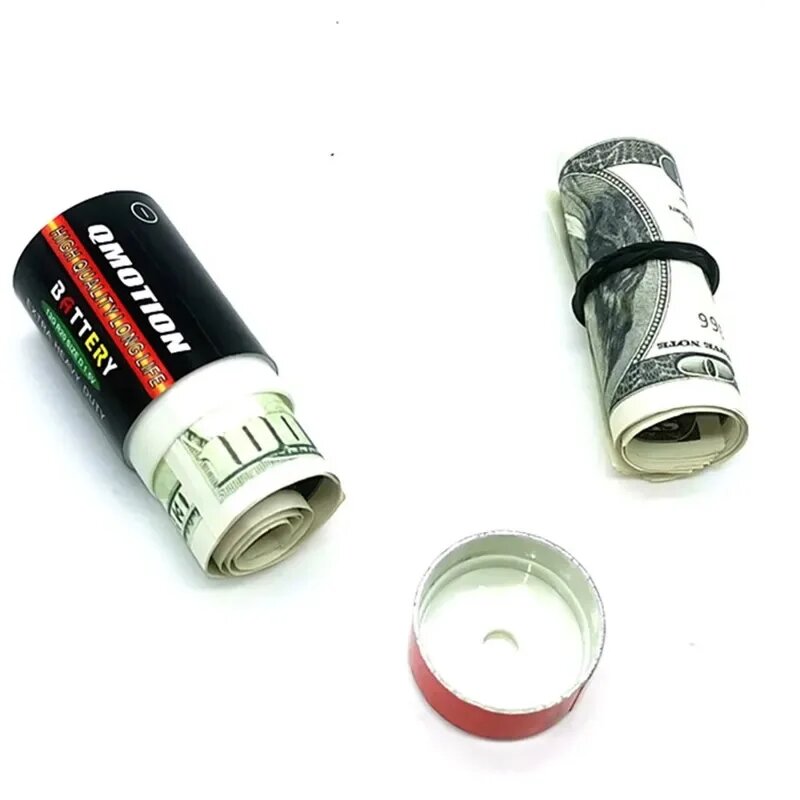 Portable Dry Cell Battery Hidden Storage Compartment Travel Diversion Stash Safe For Discreet Hide and Store Money Cash Ring Key