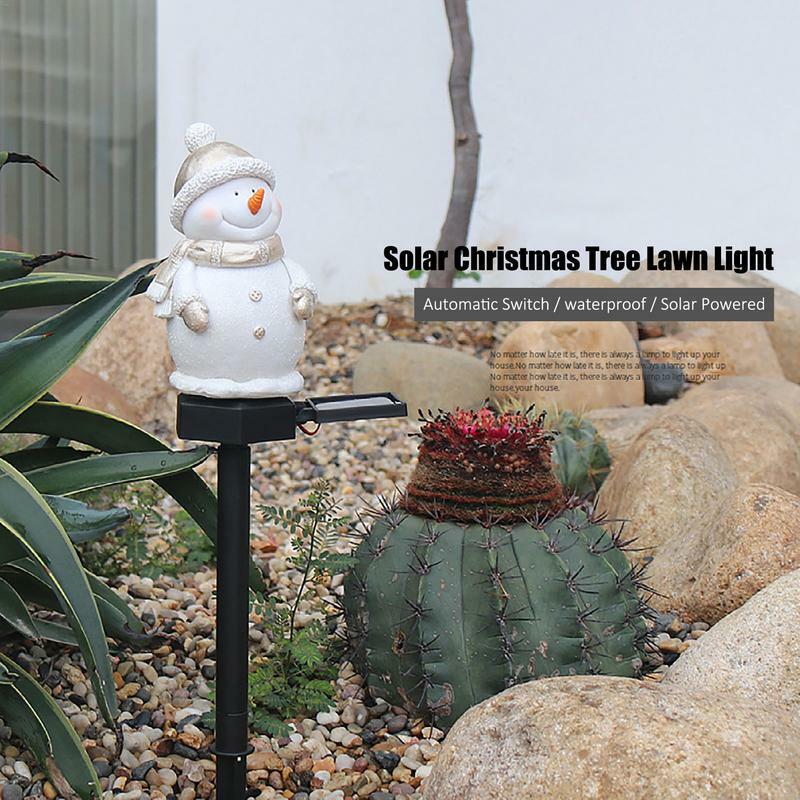 Luces solares de camino, muñeco de nieve, exterior, impermeable, alimentado por energía Solar, respetuoso con el medio ambiente, luces de estaca de jardín resistentes para