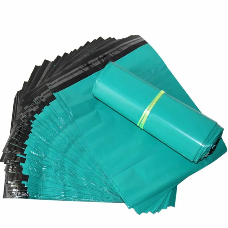 Sacs de Courrier en Plastique Vert, Emballage Express, Épais, Étanche, Enveloppe en Poudre Auto-scellante, 50 Pièces/Paquet