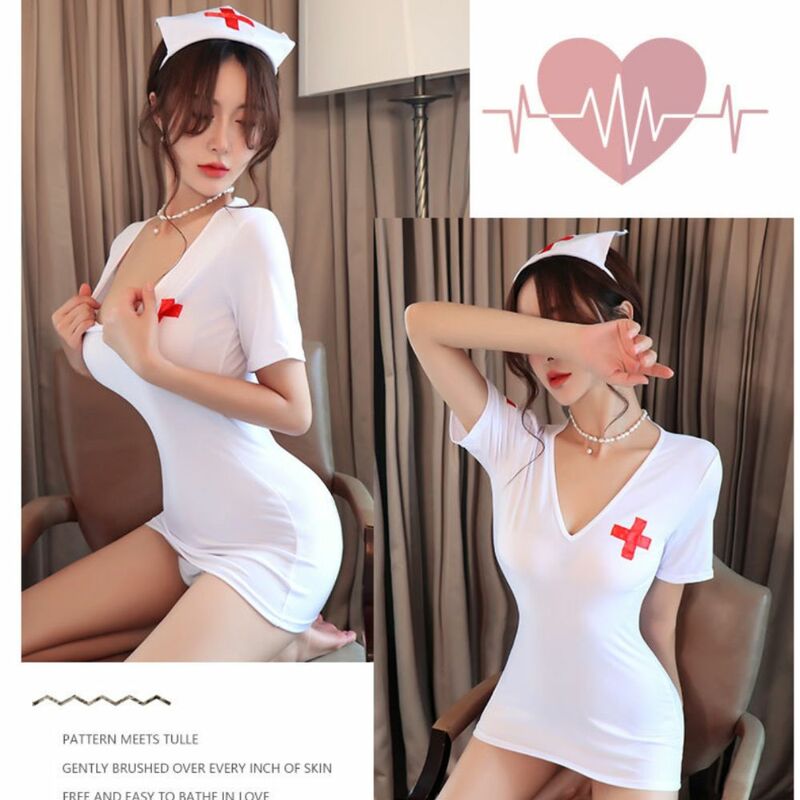 Couples Sex Underwear Doctor Female Role Play Sexy Short Skirt Female Nurse Uniform Temptation Suit$1 Special Wholesale Send Hat