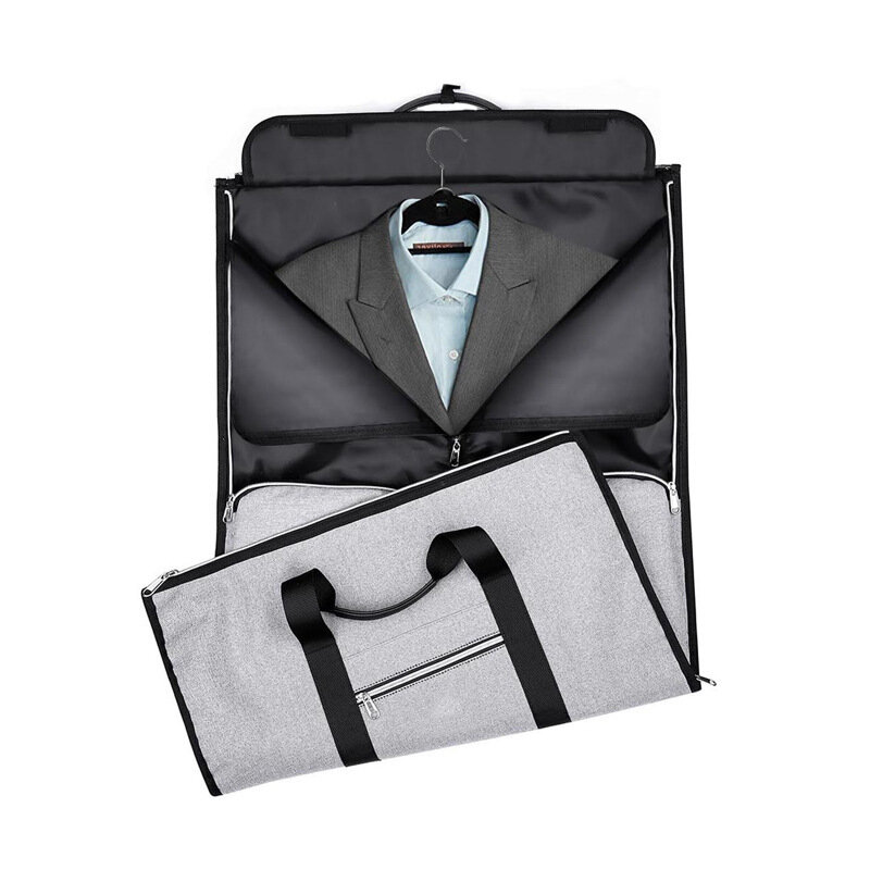 男性用トラベルダッフルバッグ、衣類バッグ、旅行用ハンドバッグ、衣類ラゲッジバッグ、ポータブル高級スーツ収納バッグ、2 in1