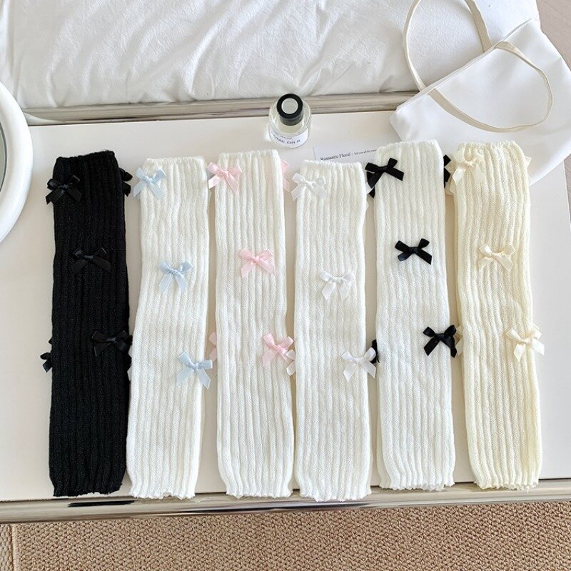 JK Whole-Chaussettes en laine avec nœud japonais, jambières, couvre-jambes, chaussettes coréennes, mode punk, Harajuku, Y2k