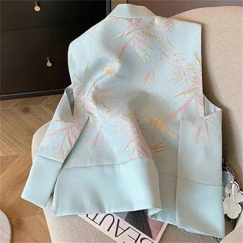 Chaleco corto de Jacquard sin mangas para mujer, chaqueta de estilo chino con borlas, de alta gama, novedad de primavera y verano, 2024