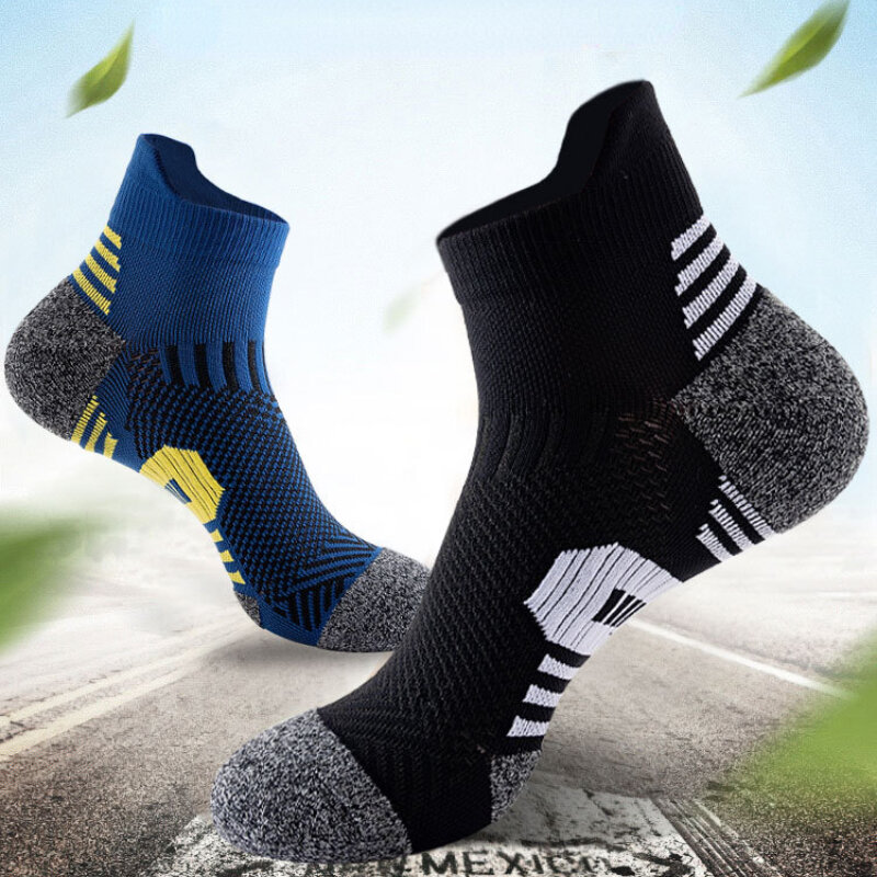 3 пары профессиональных спортивных носков для фитнеса дышащие быстросохнущие износостойкие короткие носки для спорта на открытом воздухе толстые вязаные носки до щиколотки