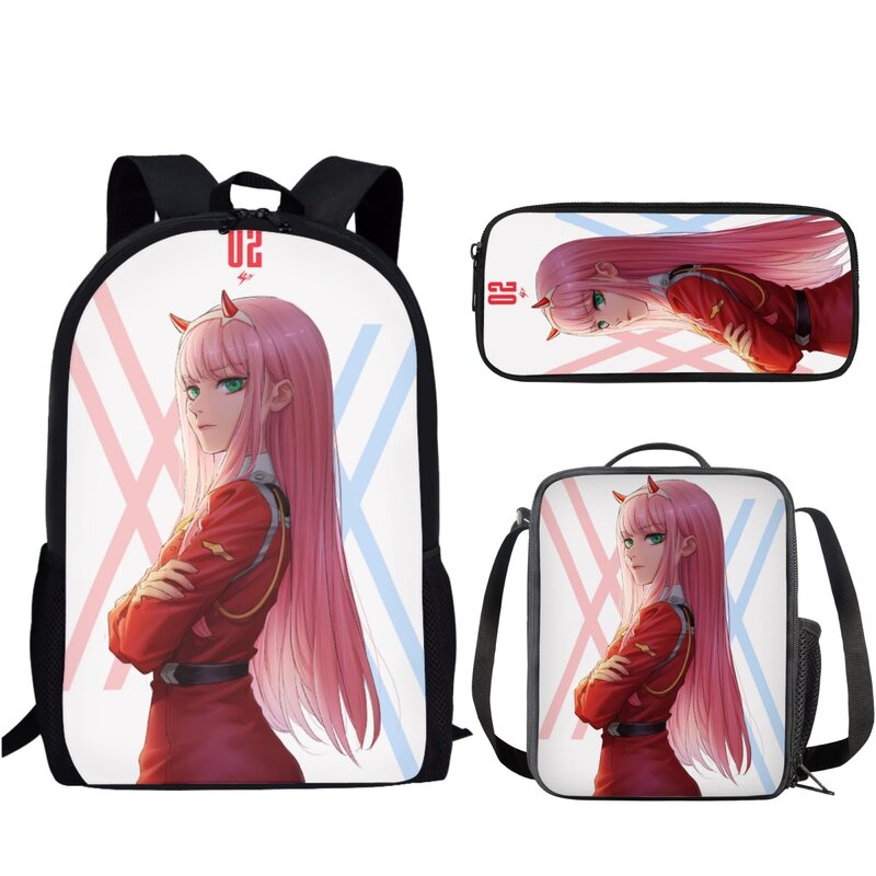 Classic Fashion Funny Darling in the Fran 3D Print 3pcs/Set pupil School Bags Laptop Daypack Backpack Lunch bag Pencil Case