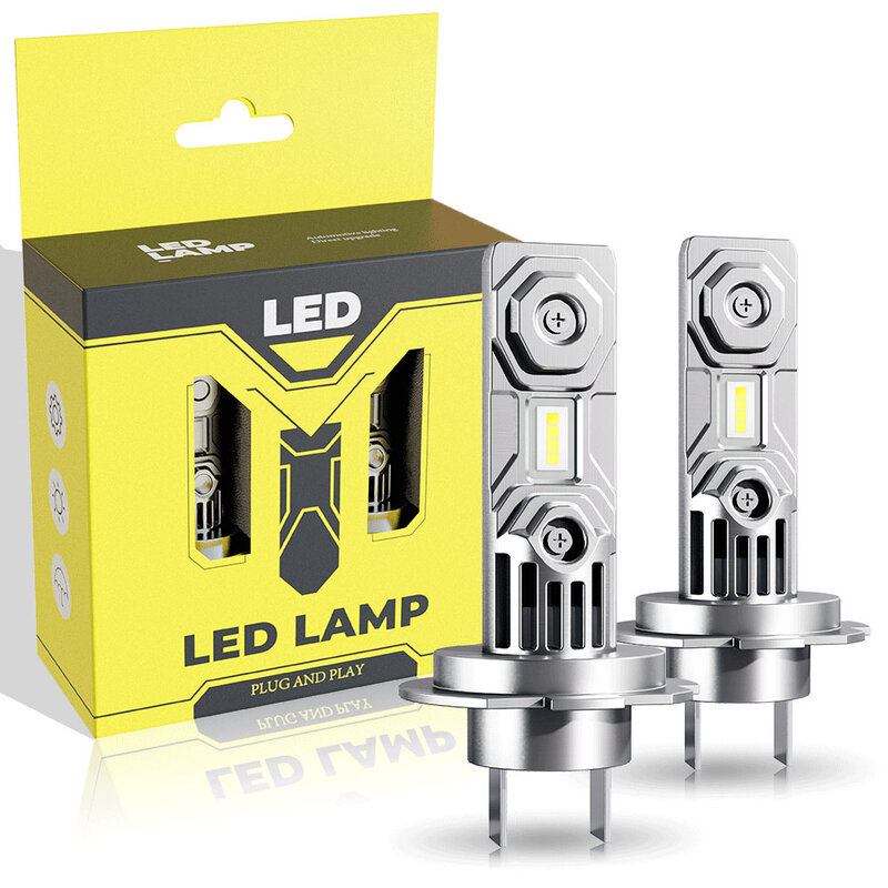 Luzes LED de feixe largo para carro, lâmpadas de farol, Auto Driving Running Lâmpadas, CSP 3570, 2x H7, 6000K, 10000LM, 50W, 12V