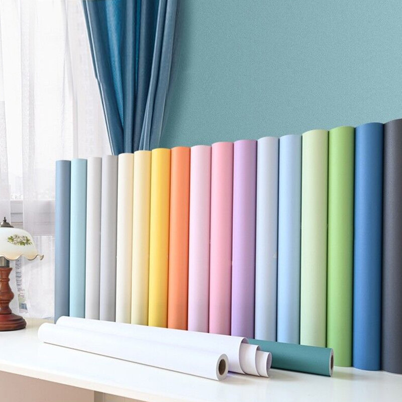 Hause Dekorative Filme Einfarbig Renovierung PVC Wasserdicht Self-adhesive Wallpaper DIY Kontaktieren Papier Wand Aufkleber Wand in Rolle