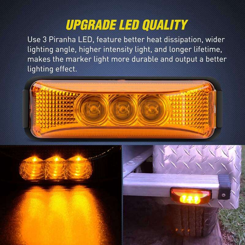 Lampu LED truk Trailer 3 LED, cahaya amber depan belakang LED sisi indikator izin tahan air 2 buah 24V 3.9 inci