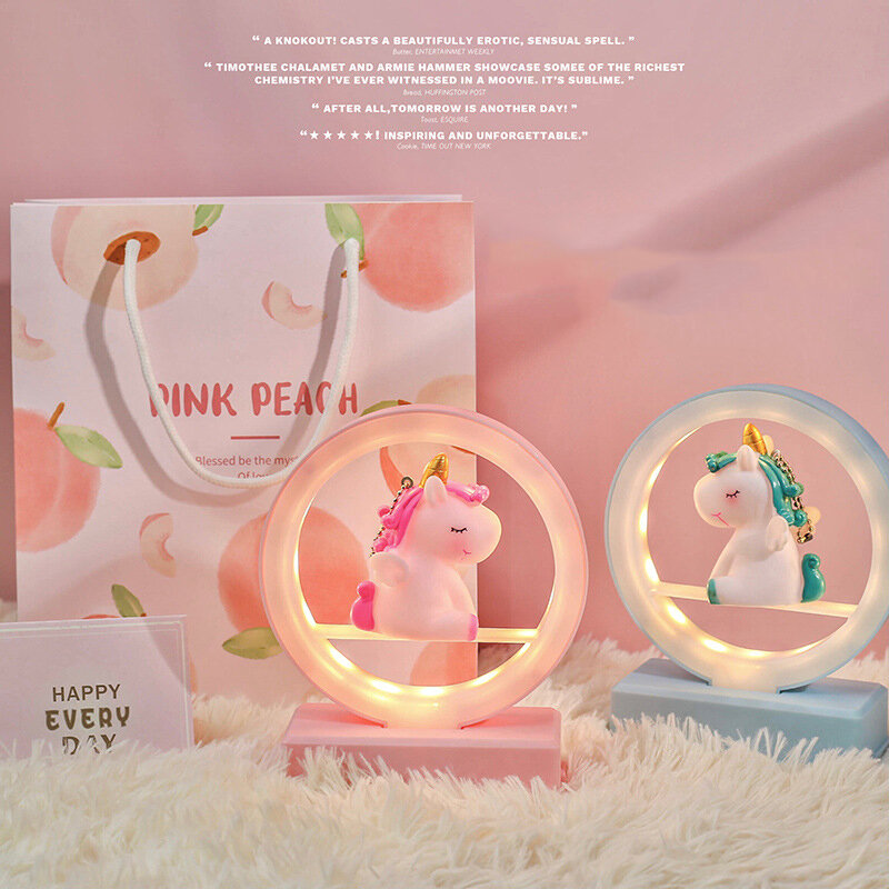 Lampe de Table LED créative, veilleuse, cadeau d'anniversaire pour filles, décor de bureau, rêve rose, Anime, pour la maison