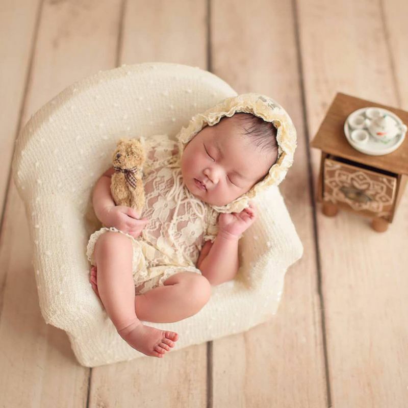 3 Buah Alat Peraga Fotografi Bayi Sofa Mini Sofa Rajut Bayi Figur Berpose untuk Pemotretan Bayi Pengiriman Drop Ramah Kulit