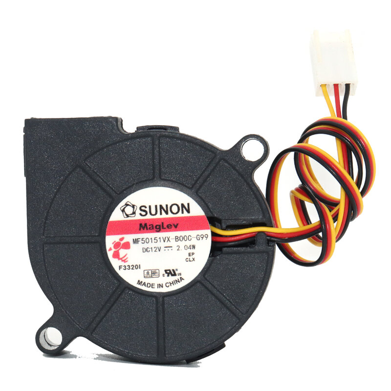 ใหม่ Sunon DC12V 2.04W MF50151VX-B00C-G99 50mm 5cm พัดลมทำความเย็นสำหรับ Arduino MF50151VX 3สาย50*50*15mm