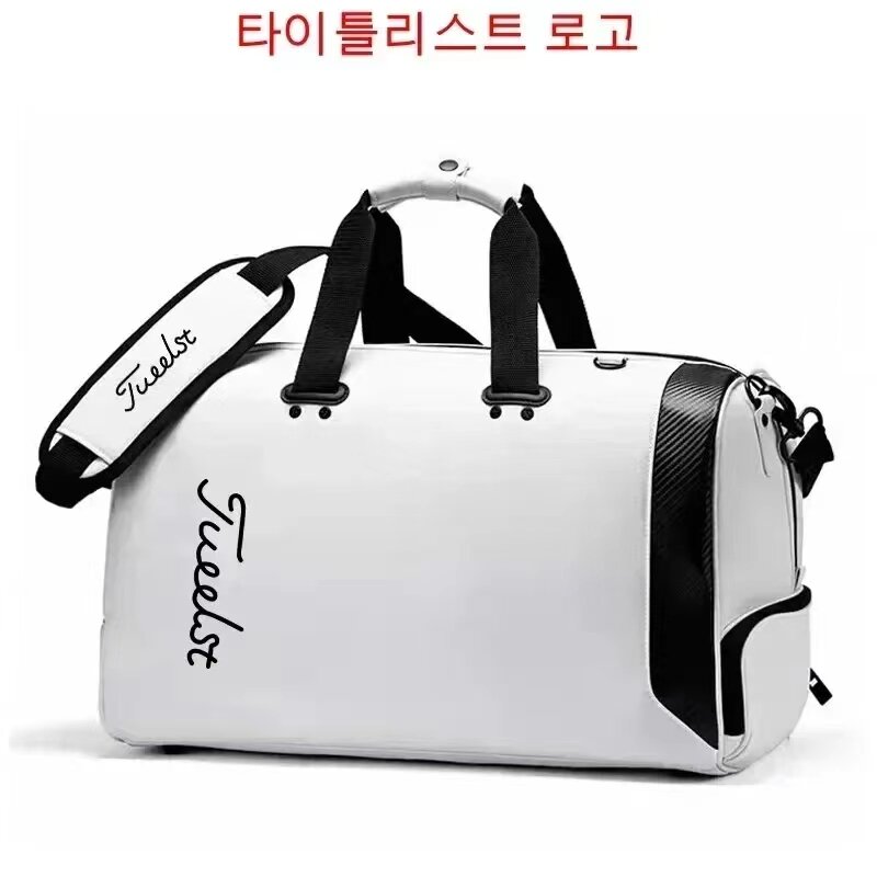 Tas Golf Korea pria dan wanita, tas pakaian olahraga Multi fungsi terpisah berlapis ganda klasik untuk pria dan wanita