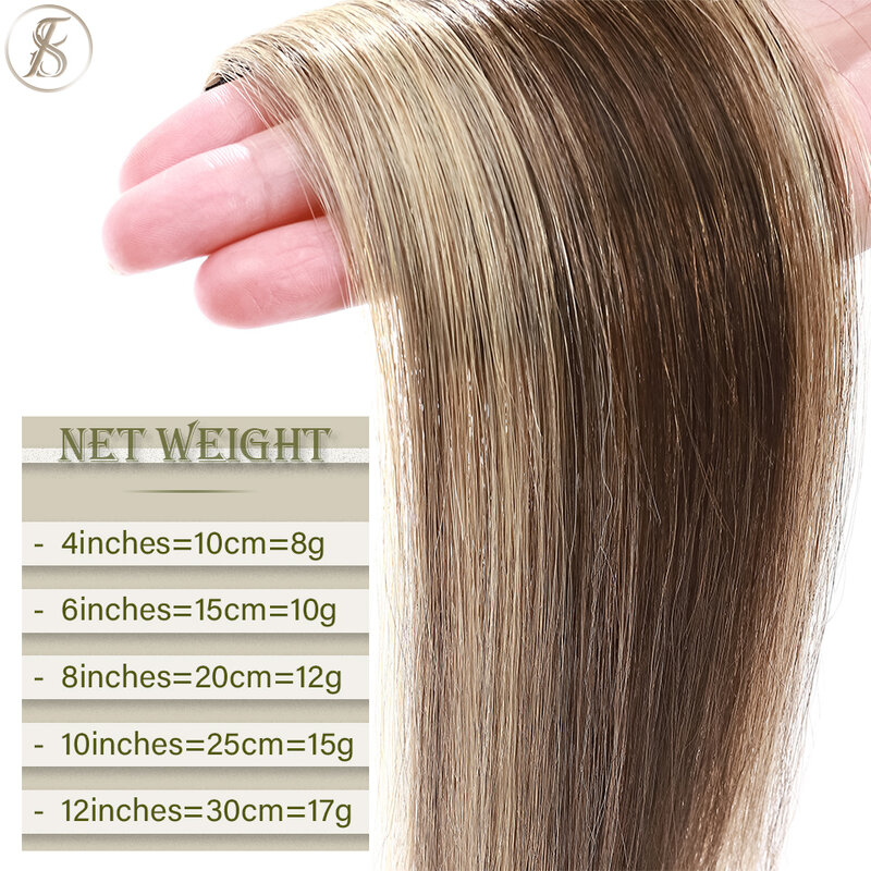 TESS-extensões naturais do cabelo humano, 12in, grampo no hairpiece, Volume Replenish