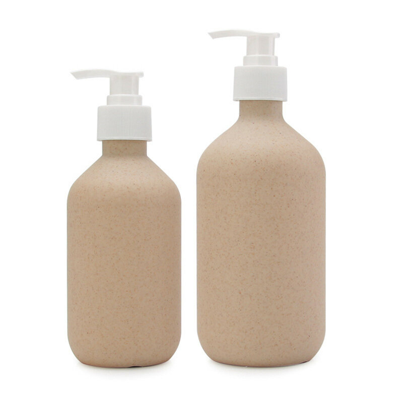 Multi purpose degradável plano ombro sub engarrafado mão desinfetante loção cosméticos shampoo chuveiro gel palha garrafa de embalagem