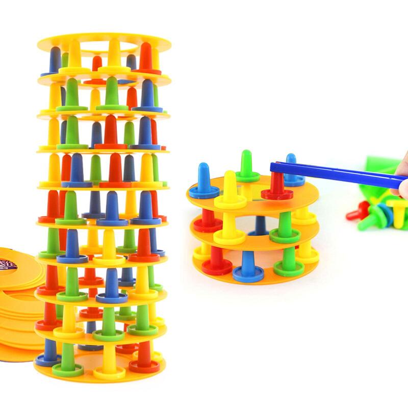 Игровой набор из блоков для балансировки, Обучающие игрушки Stem для 2 игроков, настольные игры для семейных путешествий, занятий, вечеринок, дошкольников