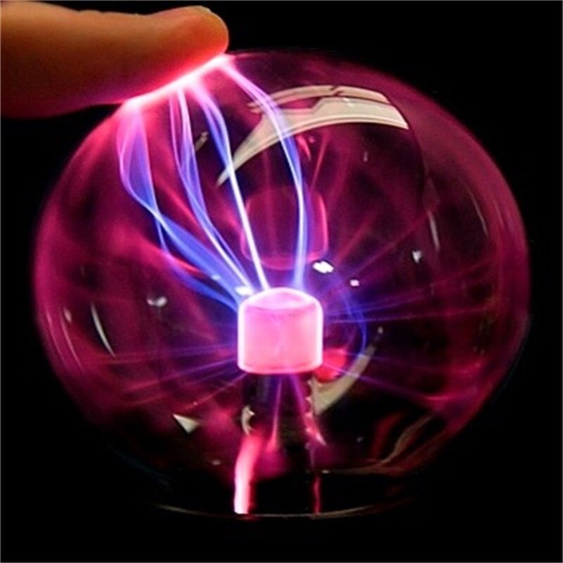 Touch Control Magic Plasma Ball Lamp, LED Night Light, atmosfera, vidro, Christmas Party Decor, iluminação, 3"