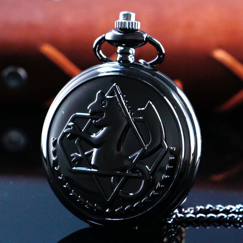 Reloj de bolsillo Alchemist de Metal completo para hombres y mujeres, relojes de cuarzo, collar de Anime, regalos de lujo para niños, alta calidad