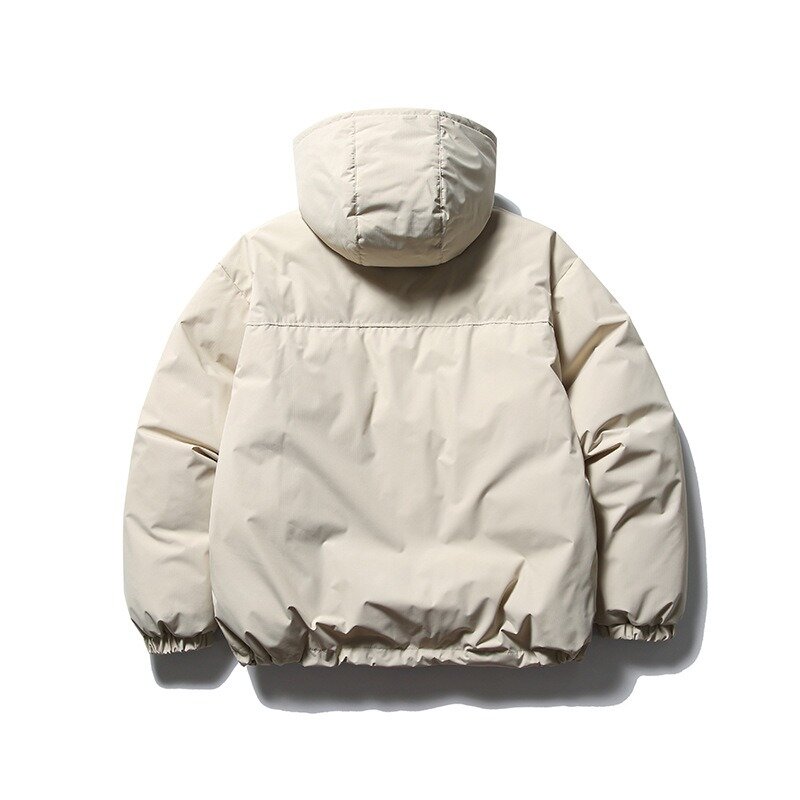 Winter Warm 3D Pocket Jacket Hooded Men Streetwear Fashion Loose Casual Padded Cotton Parkas Jackets Camping Coats Men Clothing