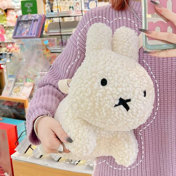 Borsa a tracolla moda bambola femminile inverno Kawaii peluche Miffyyed Rabbit Cartoon Messenger Bag Versatile In autunno e inverno