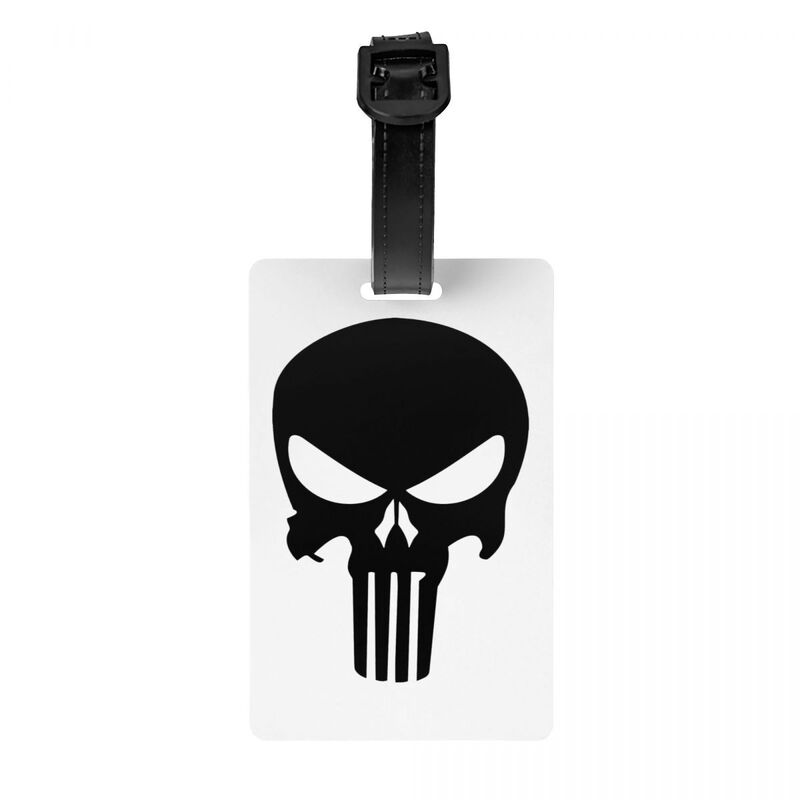 Punishers Skeleton Skull Luggage Tag for Suitcases Cute Baggage Tags Privacy Cover Name ID Card
