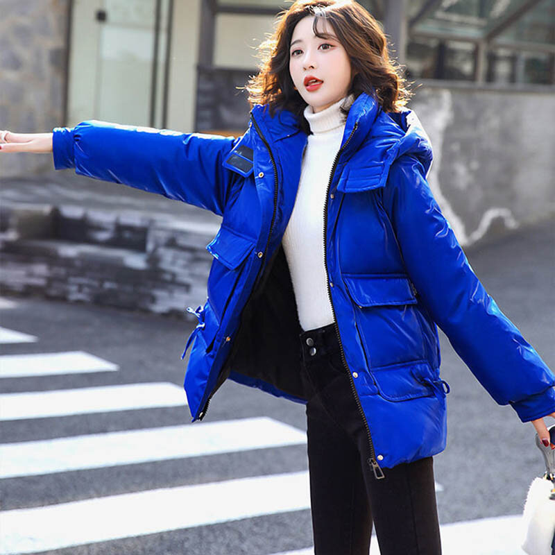 Европейская станция яркий цветной пуховый женский средней длины новый зимний стирка свободный темпераментный модный Whie Duck пуховая куртка
