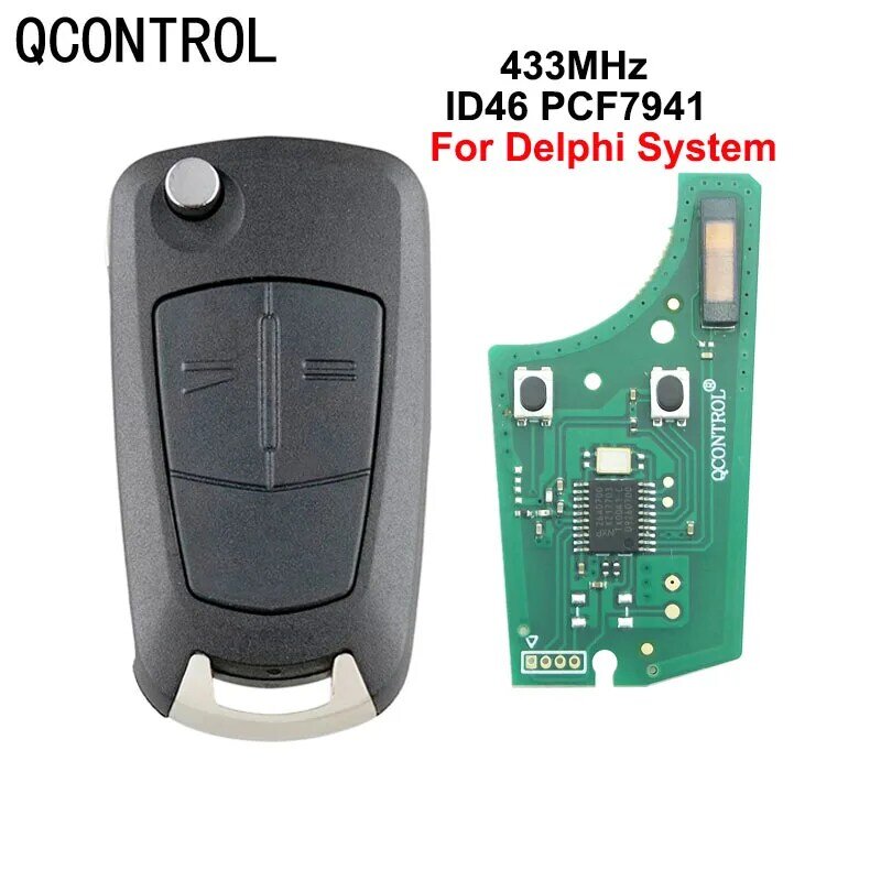 QCONTROL PCB G1-AM433TX Fit Car Remote Key 433MHz PCF7941 Suit for Opel/Vauxhall Corsa D 2007-2012, Meriva B 2010-2013