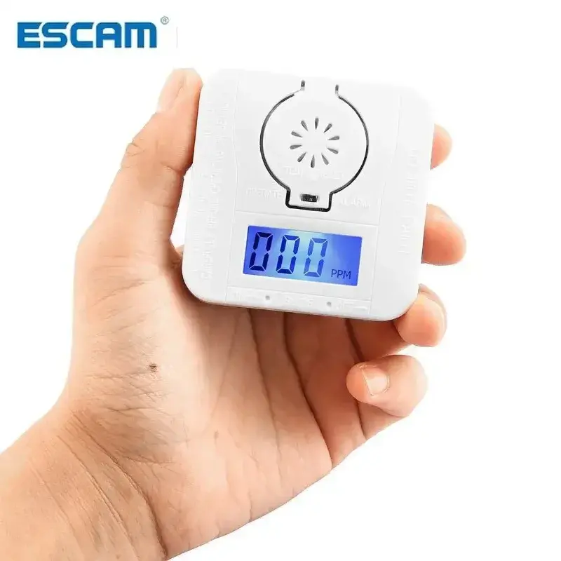 Co Carbon Monoxide Smoke Detector Alarm Poisoning Gas Warning Sensor Security Poisoning Alarm Lcd Photoelectric Detectors 1pcs