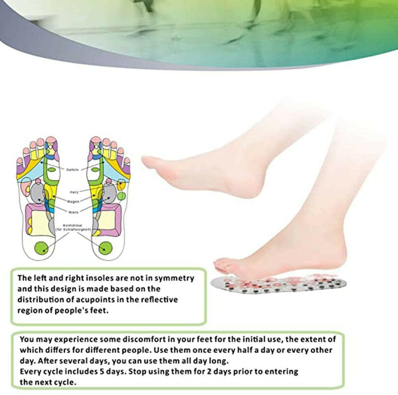 Palmilha massagem magnética para massagem nos pés, fisioterapia, acupressão, palmilhas emagrecimento