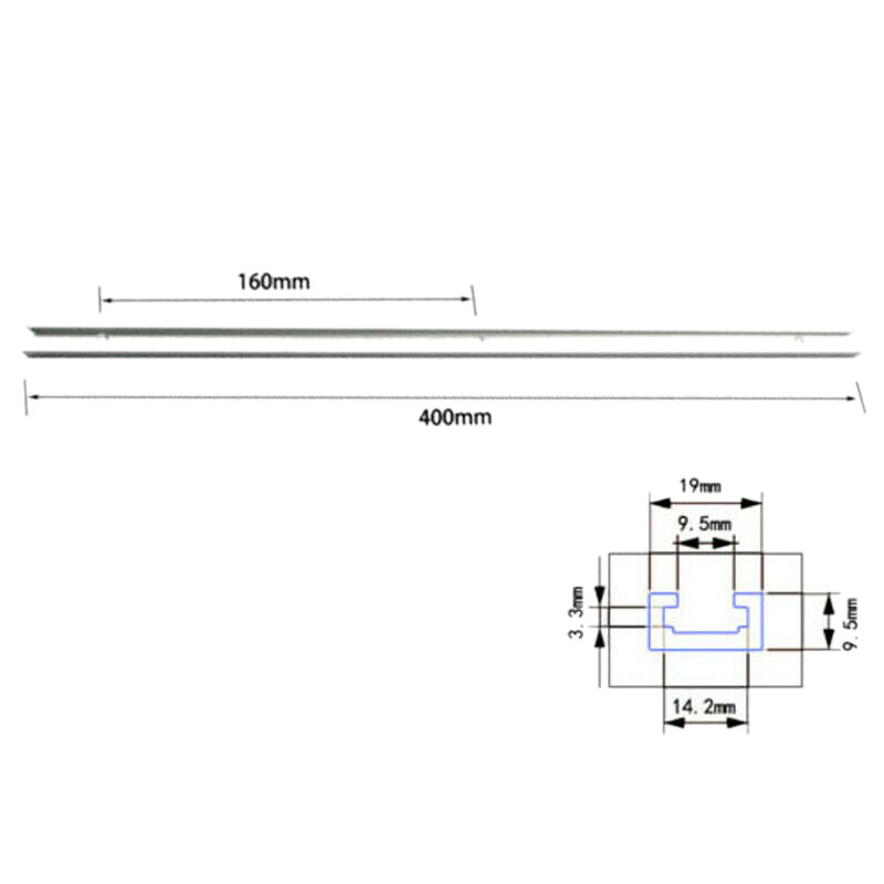 Aluminium Bar Slider T-Tracks T-Slot Jig Fixture for Table Saw Gauge Rod (400Mm)