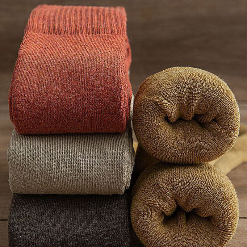Mallas cálidas de lana para mujer, calcetines gruesos por encima de la rodilla, de invierno, de tubo largo, cómodas
