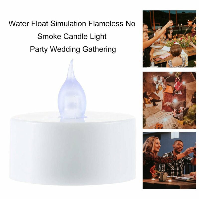 Simulación de flotador de agua sin llama, luz de vela sin humo, fiesta, reunión de boda, uso de ocasión de cumpleaños