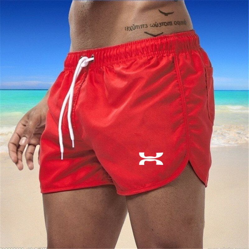 Shorts coloridos de natação masculino, moda praia verão, prancha sexy praia