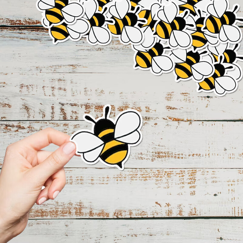 10/30/50PCS Cute Bee Stickers 2Inch Width for Laptop, Phone Case, Planner, Journal, Notebook, Water Bottle, Bee Lover Gift