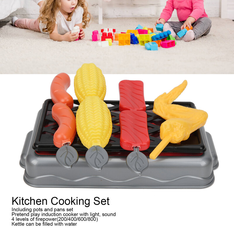 Simulation Kids Kitchen Playset Cooking Pretend Play Toy DIY Sound Effect Child Cookware Set Educational Toy