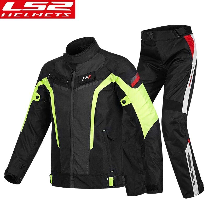 LS2 kurtka zimowa spodnie garnitur wodoodporna przekładnia odblaskowa kurtka wyścigowa Biker motocykl Motocross Moto kurtka odzież motocyklowa