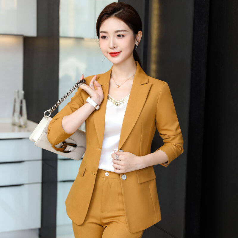 Formal Uniform Designs Pantsuits with Pants and Jackets Coat for Women Autumn Winter Professional Business Blazers Trousers Set