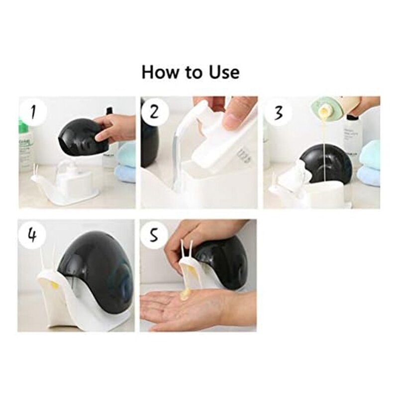 Simpatico distributore di sapone a forma di lumaca per il bagno della cucina ecc. (120ML)